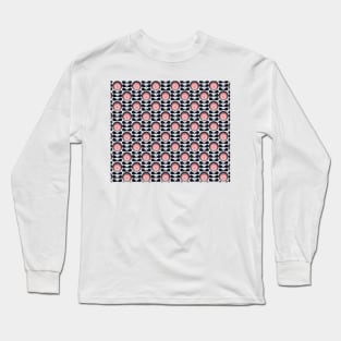 Mid century modern flower pattern Long Sleeve T-Shirt